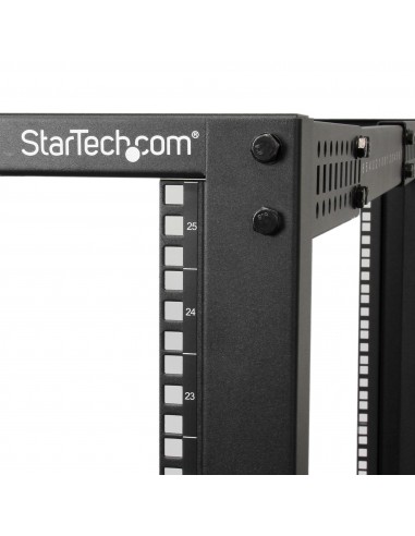 StarTech.com Rack 25U Móvil de Marco Abierto de 4 Columnas para Servidores - Rack de Cuatro Columnas 19 Pulgadas para Equipo de