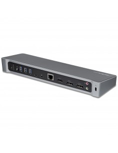 StarTech.com Dock USB-C para 3 Monitores 4K - Hub Ladrón de 5 Puertos USB 3.2 5Gbps - HDMI y DisplayPort - Mac y Windows - 2