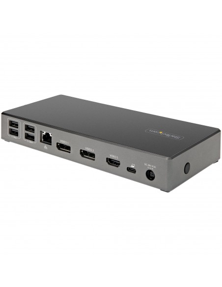 StarTech.com Dock USB-C - Docking Station USB Tipo C para 3 Monitores de 4K - con 100W de Entrega de Alimentación PD - Modo Alt