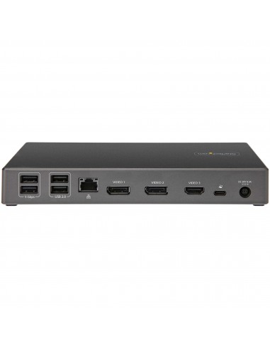 StarTech.com Dock USB-C - Docking Station USB Tipo C para 3 Monitores de 4K - con 100W de Entrega de Alimentación PD - Modo Alt