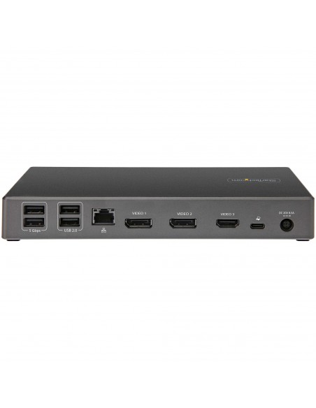 StarTech.com Dock USB-C - Docking Station USB Tipo C para 3 Monitores de 4K - con 100W de Entrega de Alimentación PD - Modo Alt