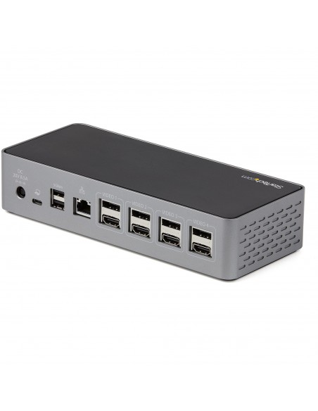 StarTech.com Mini Docking Station USB-C - Replicador de Puertos para 4 Monitores DisplayPort y HDMI 4K 60Hz - con PD de 100W -
