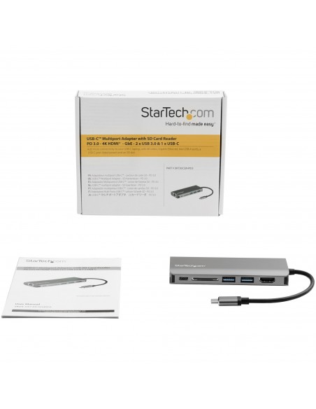 StarTech.com Adaptador Multipuertos USB-C - Docking Station Portátil USB Tipo C a HDMI de 4K - Hub Ladrón USB 3.0 de 2 Puertos