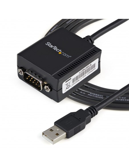 StarTech.com Cable 1,8m USB a Puerto Serie Serial RS232 DB9 con Retención del Puerto de Asignación COM
