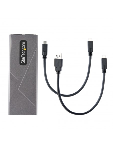 StarTech.com Caja Externa de Aluninio USB-C 10Gbps a NVMe M.2 o SSD M.2 SATA - Sin Herramientas para SSD M.2 NGFF PCIe SATA -
