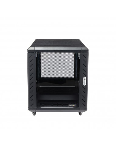 StarTech.com Armario Rack para Servidores 12U 19" 4 Columnas - Rack de Servidores con Cerradura y Seguro - Rack con Ruedas y