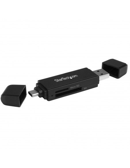 StarTech.com Lector Grabador USB 3.0 USB-C Tipo C y USB-A de Tarjetas de Memoria Flash SD Micro SD Alimentado por USB StarTech.com Lector Grabador USB 3.0 USB-C Tipo C y USB-A de Tarjetas de Memoria Flash SD Micro SD Alimentado por USB