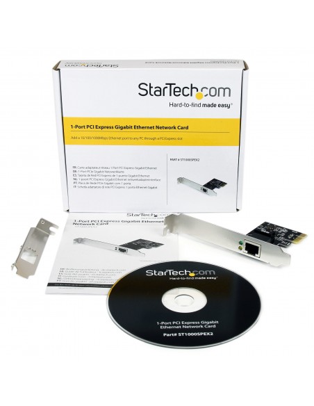 StarTech.com Adaptador Tarjeta de Red NIC PCI Express PCI-e de 1 Puerto Gigabit Ethernet - 1x RJ45 Hembra - Perfil Doble
