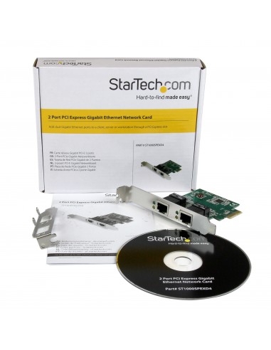 StarTech.com Adaptador Tarjeta de Red NIC PCI Express PCI-E de 2 Puertos Ethernet Gigabit RJ45