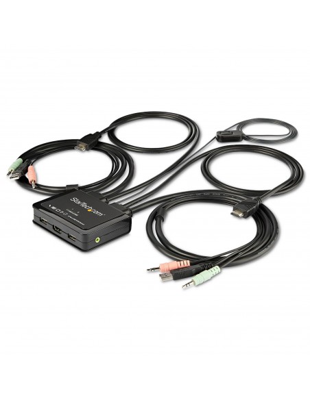 StarTech.com Switch Conmutador KVM de 2 Puertos HDMI - 4K de 60Hz - Switch Conmutador Selector KVM Compacto de Sobremesa Ultra