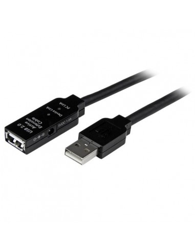 StarTech.com Cable 10m Extensión Alargador USB 2.0 Activo Amplificado - Macho a Hembra USB A - Negro