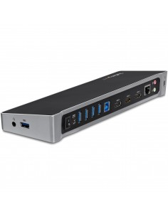 StarTech.com Docking Station USB 3.0 2x DisplayPort y HDMI 4K para 3 Monitores - Hub 5x USB-A (1x Fast Charge) - Audio de 3,5mm