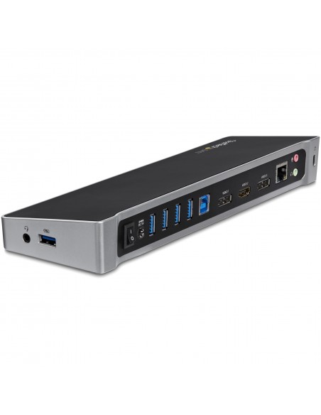 StarTech.com Docking Station USB 3.0 2x DisplayPort y HDMI 4K para 3 Monitores - Hub 5x USB-A (1x Fast Charge) - Audio de 3,5mm StarTech.com Docking Station USB 3.0 2x DisplayPort y HDMI 4K para 3 Monitores - Hub 5x USB-A (1x Fast Charge) - Audio de 3,5mm