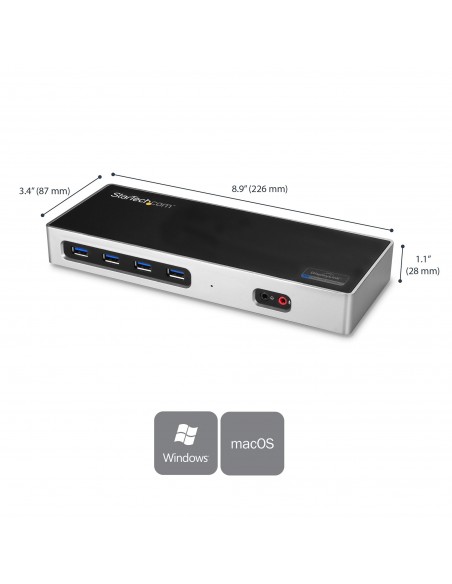 StarTech.com Dock USB-C y USB-A - Docking Station para 2 Monitores DisplayPort y HDMI de 4K 60Hz - Replicador de Puertos USB StarTech.com Dock USB-C y USB-A - Docking Station para 2 Monitores DisplayPort y HDMI de 4K 60Hz - Replicador de Puertos USB