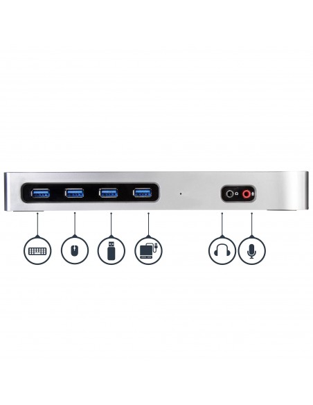 StarTech.com Dock USB-C y USB-A - Docking Station para 2 Monitores DisplayPort y HDMI de 4K 60Hz - Replicador de Puertos USB StarTech.com Dock USB-C y USB-A - Docking Station para 2 Monitores DisplayPort y HDMI de 4K 60Hz - Replicador de Puertos USB