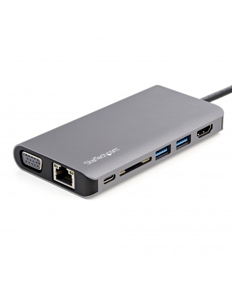 StarTech.com Adaptador Multipuertos USB-C - Mini Docking Station para Viajes con HDMI de 4K o VGA de 1080p - con Hub Ladrón USB