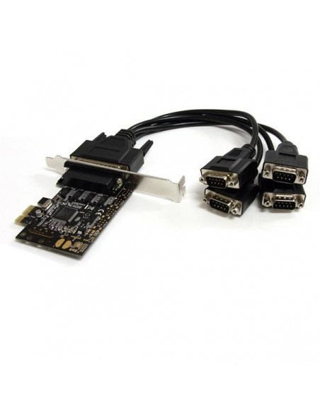 StarTech.com Tarjeta Adaptadora PCI Express PCIe de 4 Puertos Serie con Cable Multiconector RS232 Serial