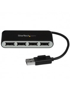 StarTech.com Concentrador Ladrón USB 2.0 de 4 Puertos con Cable Integrado - Hub Portátil USB 2.0