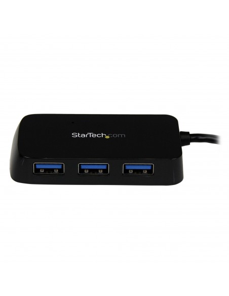 StarTech.com Adaptador Concentrador Hub Ladrón USB 3.0 (5Gbps) Super Speed para Portátil de 4 Puertos Salidas - Negro