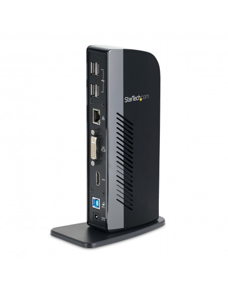 StarTech.com Docking Station USB 3.0 de 2 Monitores para Portátil - HDMI y DVI VGA - Hub Ladrón 6x USB-A - GbE - Audio -