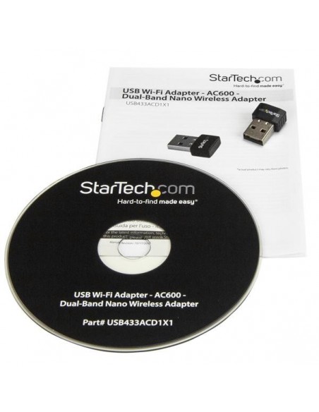 StarTech.com Micro Adaptador de Red Inalámbrica Wifi USB AC600 Externo - Wireless 1T1R 802.11ac - 2,4GHz y 5GHz