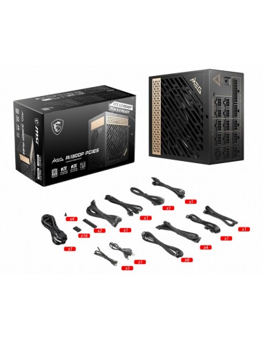 MSI MEG AI1300P PCIE5 unidad de fuente de alimentación 1300 W 24-pin ATX ATX Negro