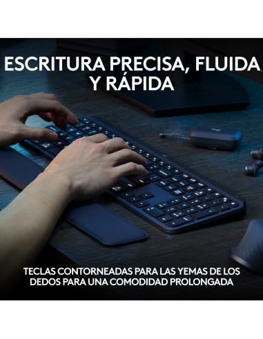 Logitech MX Keys S teclado RF Wireless + Bluetooth QWERTY Español Grafito