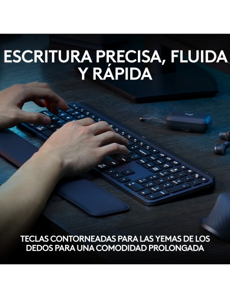 Logitech MX Keys S teclado RF Wireless + Bluetooth QWERTY Español Grafito