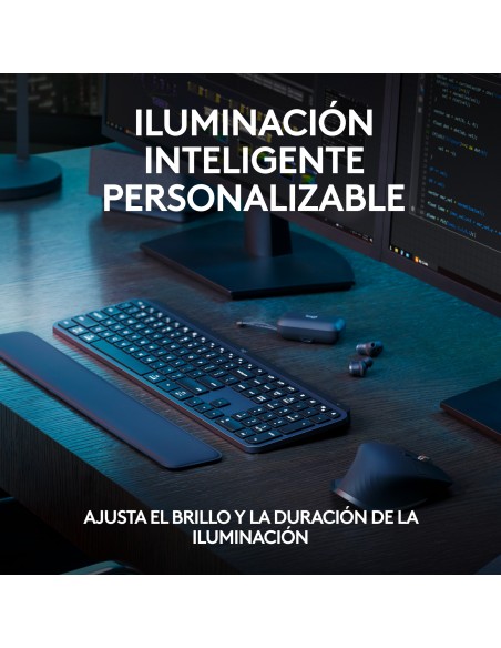 Logitech MX Keys S teclado RF Wireless + Bluetooth QWERTY Español Grafito