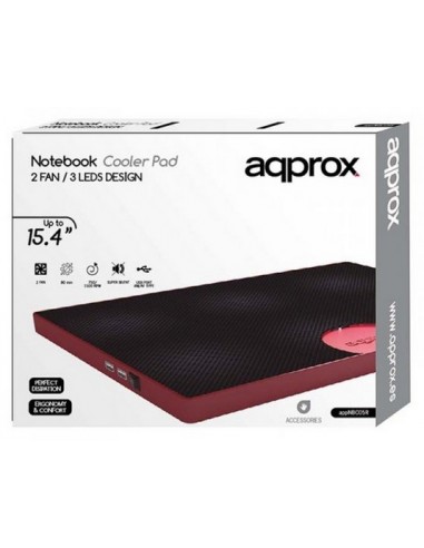 Approx appNBC05R almohadilla fría 39,1 cm (15.4") Negro, Rojo