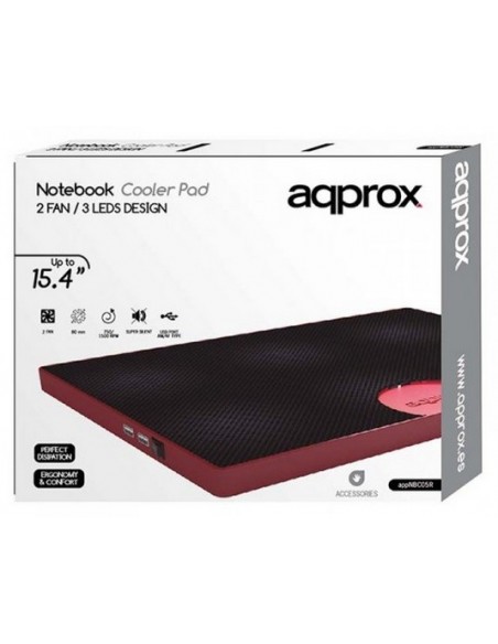 Approx appNBC05R almohadilla fría 39,1 cm (15.4") Negro, Rojo