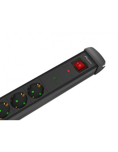 Lanberg SP1-05F-0150-BK base múltiple 1,5 m 5 salidas AC Interior Negro