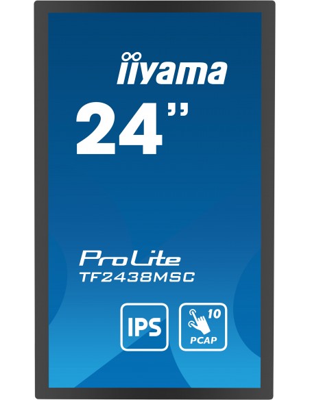 iiyama PROLITE Pizarra de caballete digital 61 cm (24") LED 600 cd   m² Full HD Negro Pantalla táctil