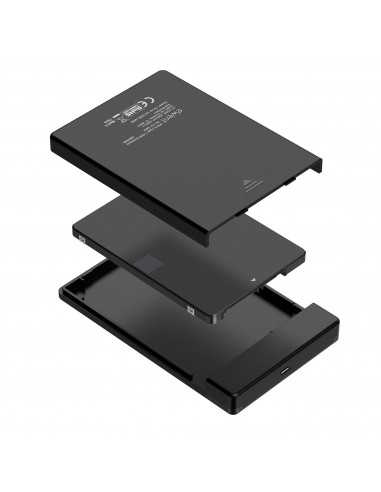 Ewent EW7073 caja para disco duro externo Carcasa de disco duro SSD Negro 2.5"