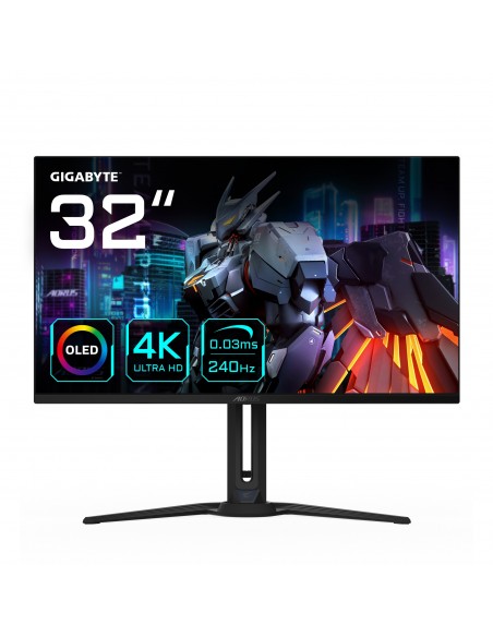 AORUS FO32U2 pantalla para PC 80 cm (31.5") 3840 x 2160 Pixeles 4K Ultra HD OLED Negro
