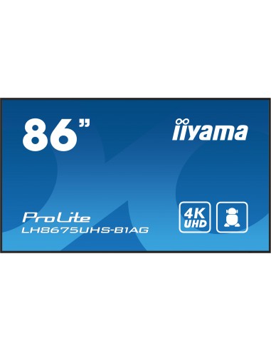 iiyama ProLite Pantalla plana para señalización digital 2,17 m (85.6") LCD Wifi 500 cd   m² 4K Ultra HD Negro Procesador