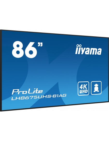 iiyama ProLite Pantalla plana para señalización digital 2,17 m (85.6") LCD Wifi 500 cd   m² 4K Ultra HD Negro Procesador