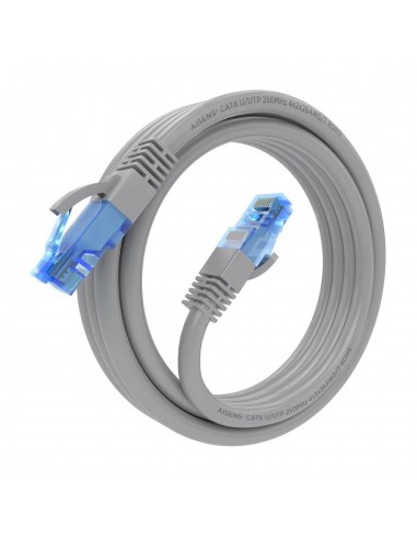 AISENS Cable De Red Latiguillo RJ45 Cat.6 UTP AWG26 CCA, Gris, 3.0 m