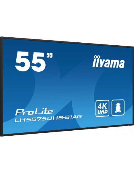 iiyama ProLite Pantalla plana para señalización digital 138,7 cm (54.6") LCD Wifi 500 cd   m² 4K Ultra HD Negro Procesador
