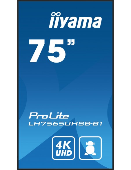 iiyama ProLite Pantalla plana para señalización digital 190,5 cm (75") LCD Wifi 500 cd   m² 4K Ultra HD Negro Procesador