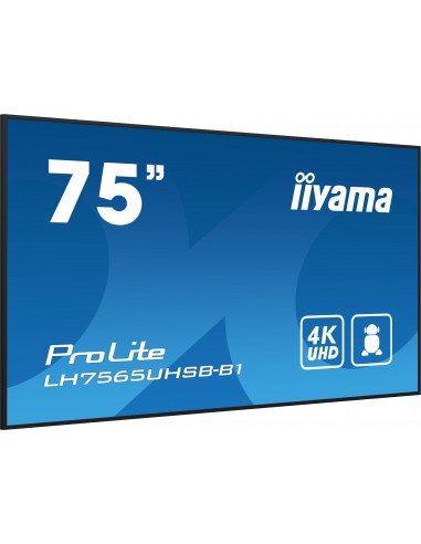 iiyama ProLite Pantalla plana para señalización digital 190,5 cm (75") LCD Wifi 500 cd   m² 4K Ultra HD Negro Procesador