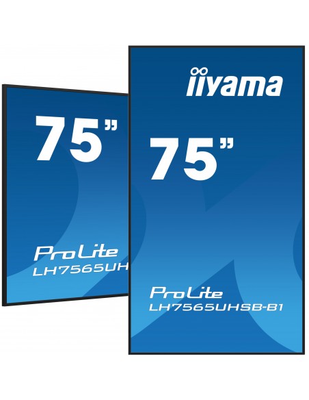 iiyama ProLite Pantalla plana para señalización digital 190,5 cm (75") LCD Wifi 500 cd   m² 4K Ultra HD Negro Procesador