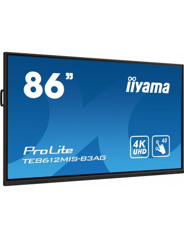 iiyama TE8612MIS-B3AG pantalla de señalización Diseño de quiosco 2,18 m (86") LCD Wifi 400 cd   m² 4K Ultra HD Negro Pantalla