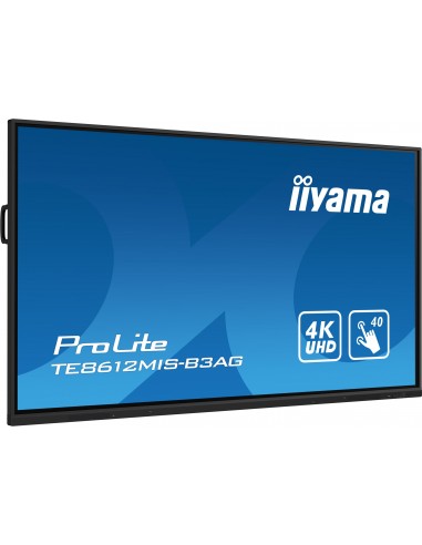 iiyama TE8612MIS-B3AG pantalla de señalización Diseño de quiosco 2,18 m (86") LCD Wifi 400 cd   m² 4K Ultra HD Negro Pantalla