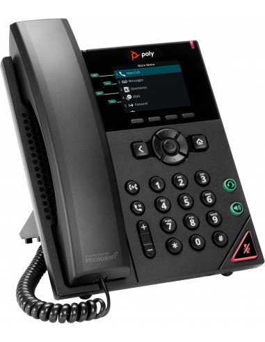 POLY Teléfono IP VVX 250 de 4 líneas y habilitado para alimentación a través de Ethernet (PoE)