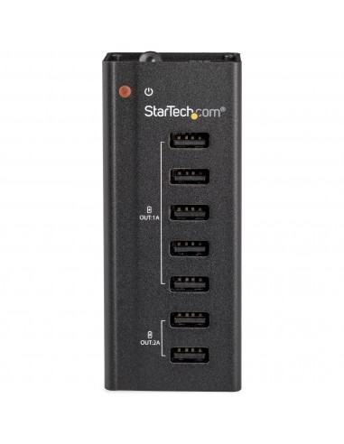 StarTech.com Estación de Carga USB de 7 Puertos Autónoma - 5x Puertos de 1A y 2x Puertos de 2A - Base de Carga USB
