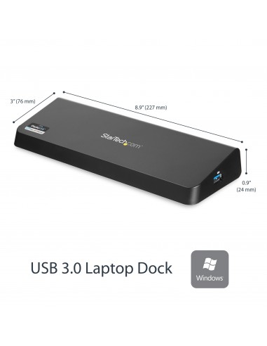 StarTech.com Docking Station USB 3.0 para 2 Monitores HDMI y DisplayPort 4K - USB 3.0 a 4x USB-A, Ethernet, HDMI y DP -