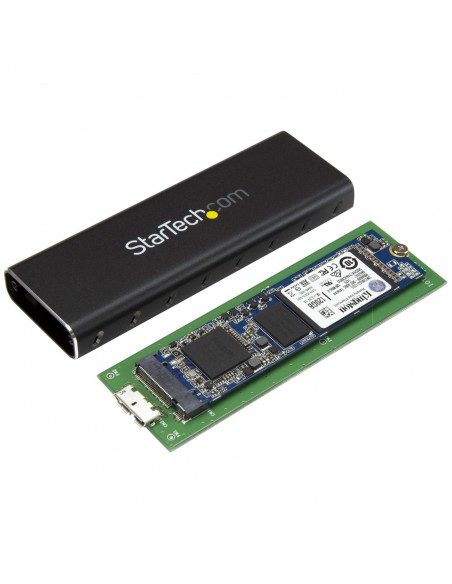 StarTech.com Caja USB 3.0 (5Gbps) a SSD M.2 de Aluminio con UASP - Negro - SATA NGFF M.2 con B Key y B+M Key - Caja Portátil StarTech.com Caja USB 3.0 (5Gbps) a SSD M.2 de Aluminio con UASP - Negro - SATA NGFF M.2 con B Key y B+M Key - Caja Portátil