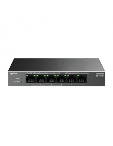 TP-Link LiteWave LS106LP switch No administrado Fast Ethernet (10 100) Energía sobre Ethernet (PoE) Negro