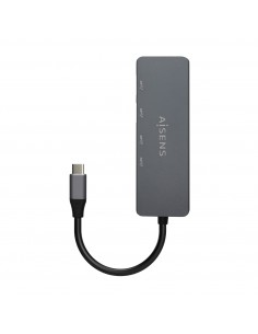 AISENS Hub USB3.2 Gen1 5G USB-C, USB-C M-2xUSB-C H-2xUSB-A H, Gris, 15cm 2